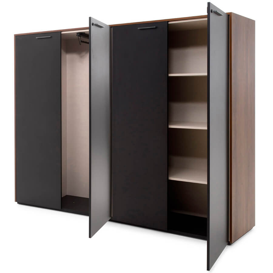 108 603 KR/BL Шкаф для бумаг + гардероб Profoffice MURANO (Кальяри / черный)