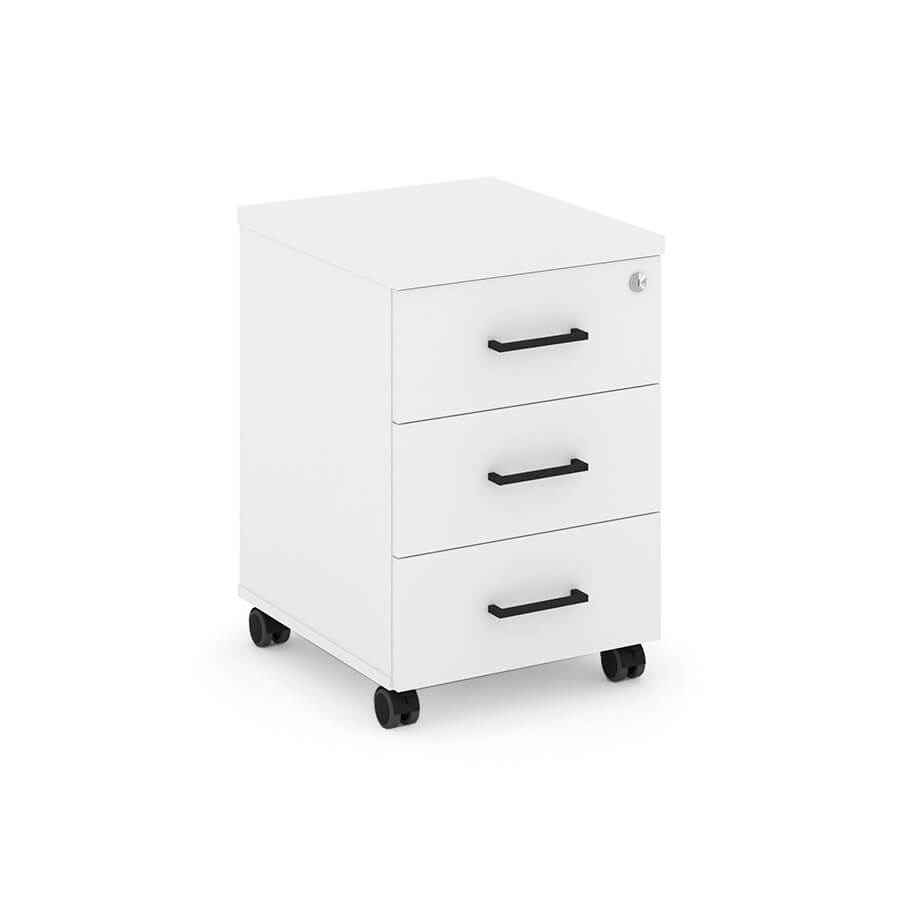 SN.TMU-002 Тумба мобильная 3 ящика. Усиленные колеса RIVA Style Project (Белый)