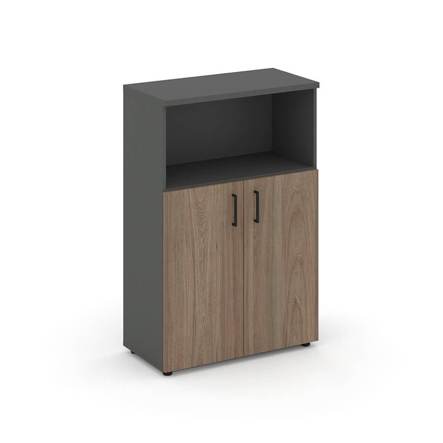 SN.STS.E-201 Шкаф средний широкий RIVA Style Project (Вяз Благородный/Антрацит)