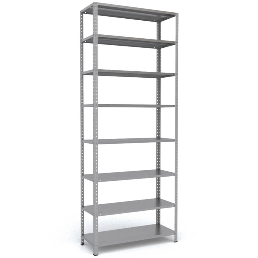 MS-255x100x40 Металлический стеллаж ПРОМЕТ, 8 (Серый полуматовый (RAL 7038))