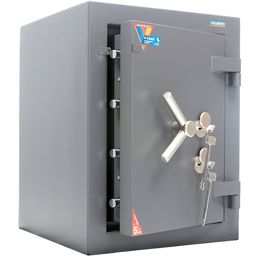 РУБЕЖ 67 KL Взломостойкий сейф VALBERG, два ключевых (Графит структурированный)