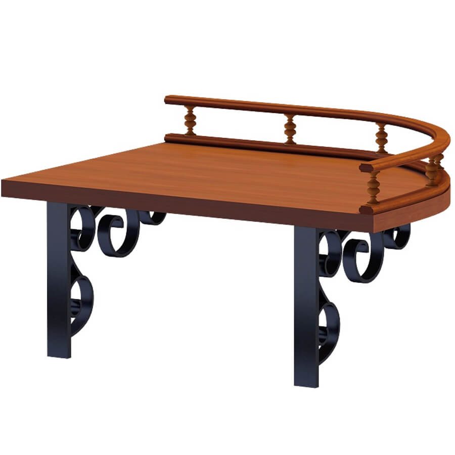 ПК-ВР-ПЛН38Х30ЛР Полка с балюстрадой левая ФЕЛИКС Версаль (Орех Орвието)