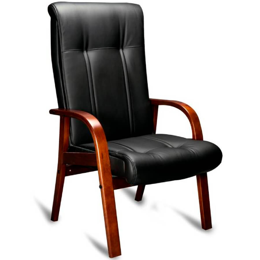 PARIS AD (Париж АД) Кресло для посетителя  Мирэй Групп, обивка кожа (Чёрный)