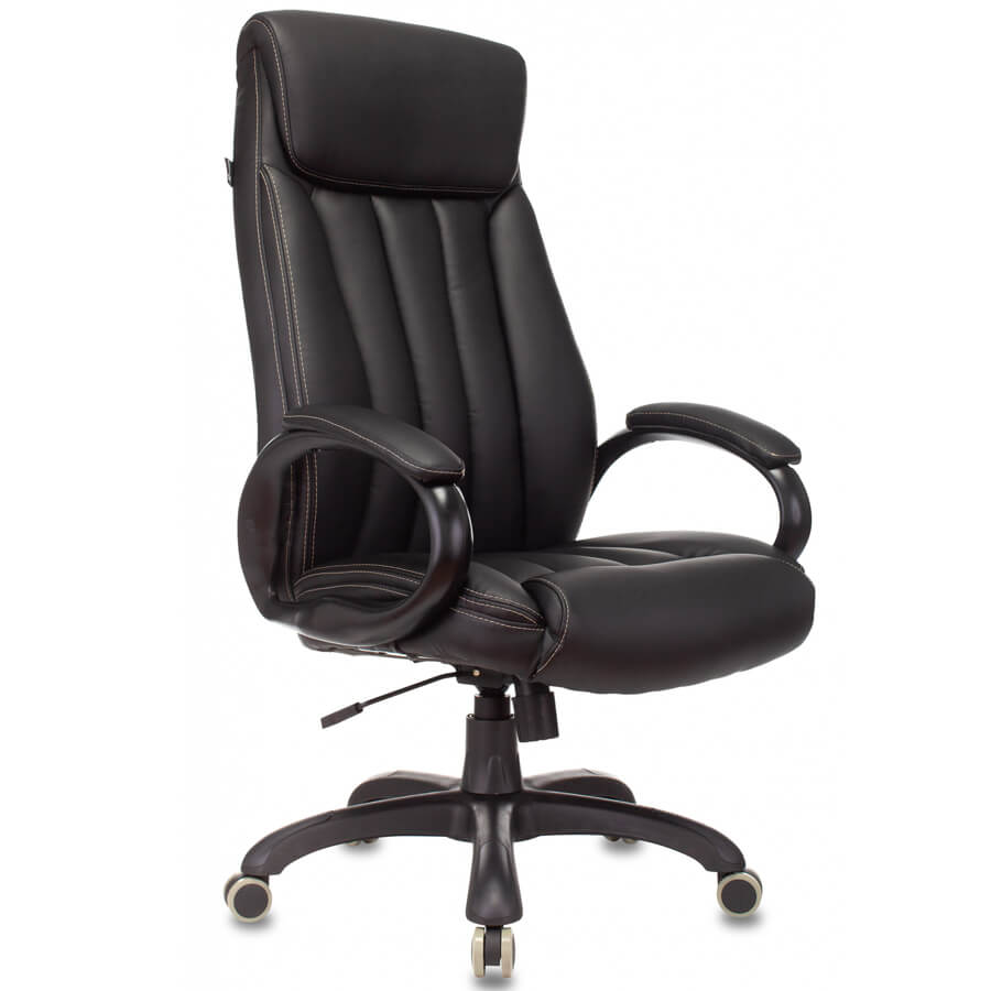 T-9922N Кресло для руководителя  Бюрократ, обивка экокожа (Чёрный)