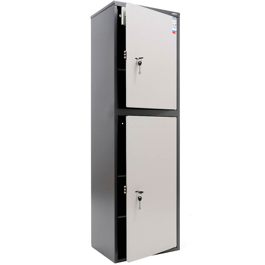 AIKO SL-150/2Т Бухгалтерский шкаф ПРОМЕТ, два ключевых (Корпус – графит (RAL 7024), дверь – светло-серая (RAL 7038))