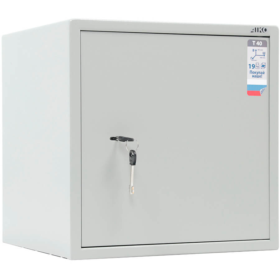 T-40 Мебельный сейф AIKO, ключевой (Серый с эффектом молотковой эмали (RAL 7038))