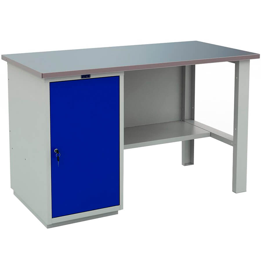 PROFI (№400) WT140.WD1/F1.000 Верстак ПРОМЕТ (Корпус (RAL 7038), дверь ящика (RAL 5002).)