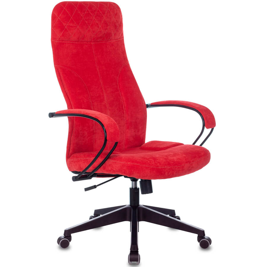 CH-608Fabric Кресло для руководителя  Бюрократ, обивка ткань (Красный (VELV88))