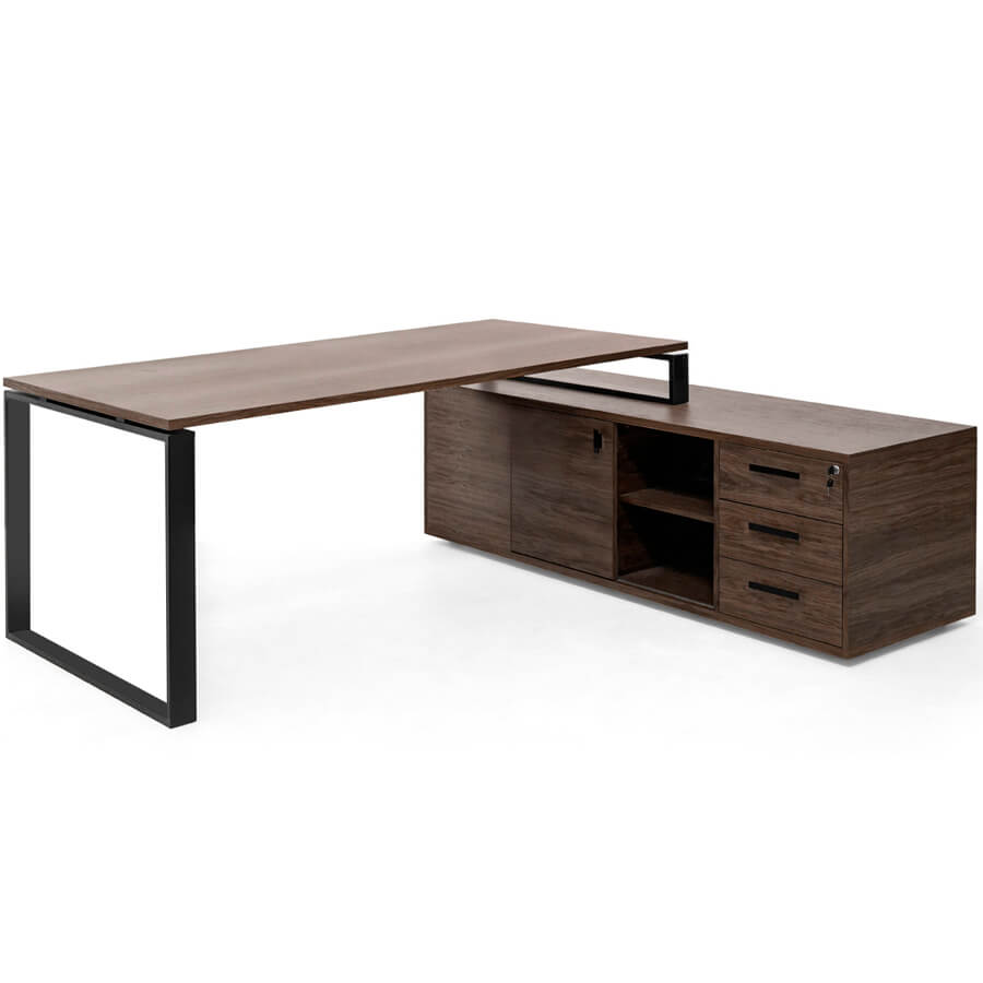 101 105 09 Стол письменный с приставкой Profoffice Exe (Орех мароне/Чёрный)
