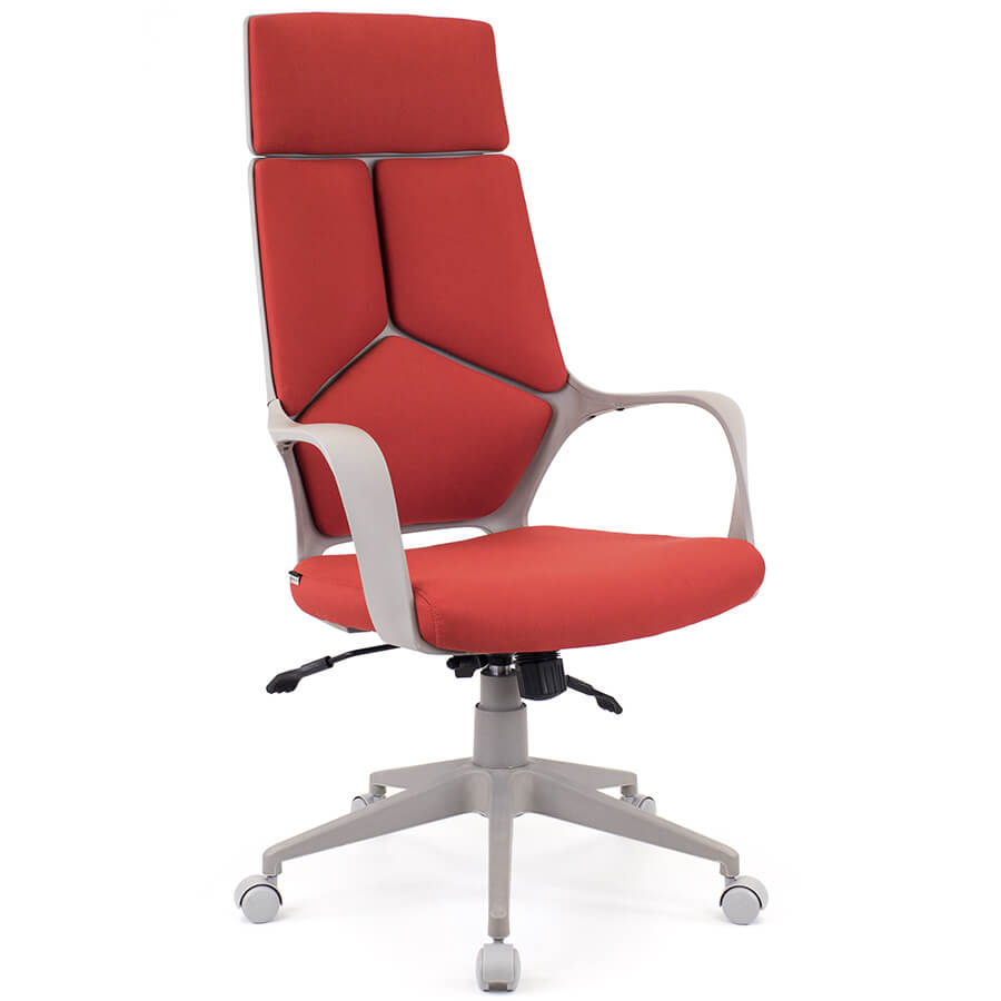 TRIO Grey TM Кресло для руководителя  EVERPROF, обивка ткань (Красный)