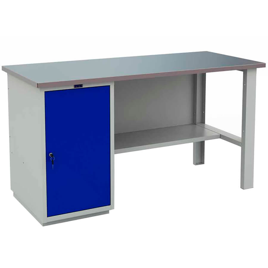 PROFI (№600) WT160.WD1/F1.000 Верстак ПРОМЕТ (Корпус (RAL 7038), дверь ящика (RAL 5002).)