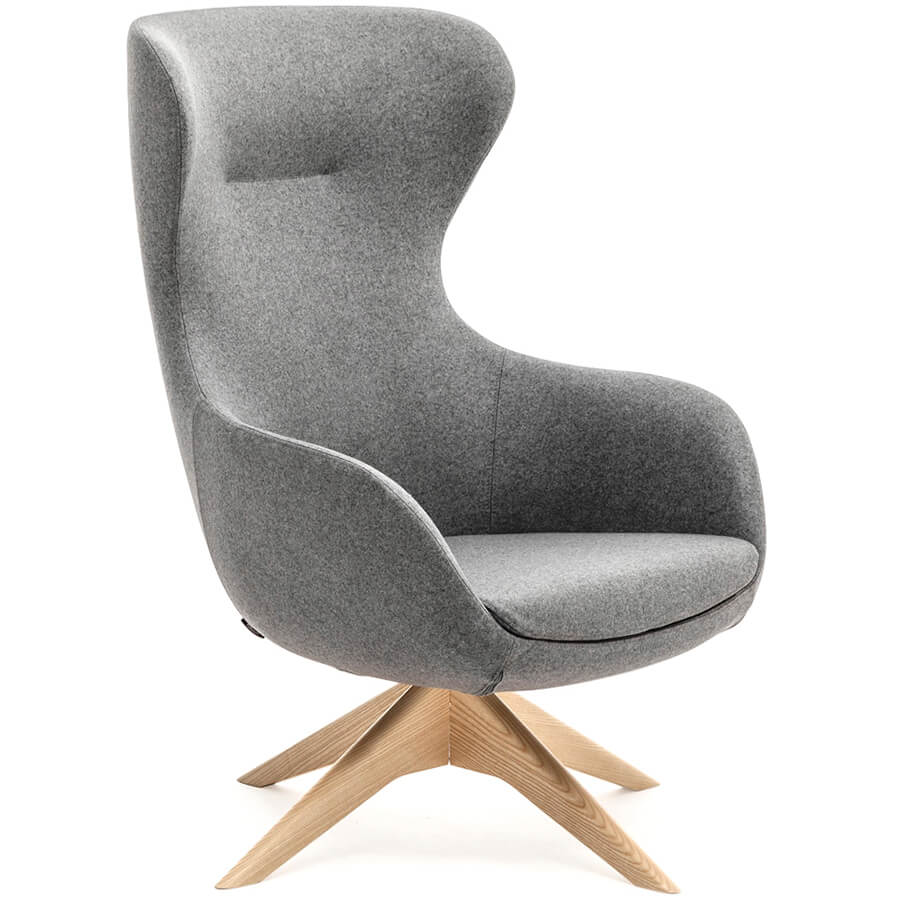 ELEGANCE Wood крутящ. Кресло для посетителя  Profoffice, обивка ткань (Серый М)