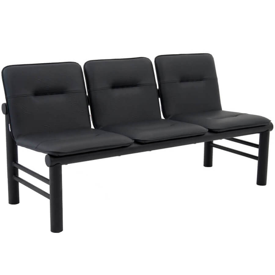 ТРОЯ UN СМ 105UN-03 Многоместная секция  COMFORUM, обивка экокожа (Чёрный)