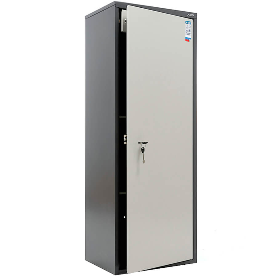 AIKO SL-125Т Бухгалтерский шкаф ПРОМЕТ, ключевой (Корпус – графит (RAL 7024), дверь – светло-серая (RAL 7038))