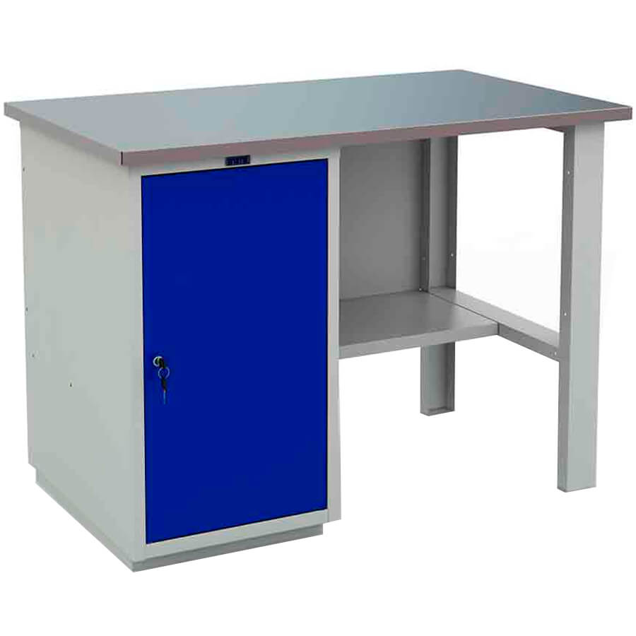 PROFI (№201) WT120.WD1/F1.000 Верстак ПРОМЕТ (Корпус (RAL 7038), дверь ящика (RAL 5002).)