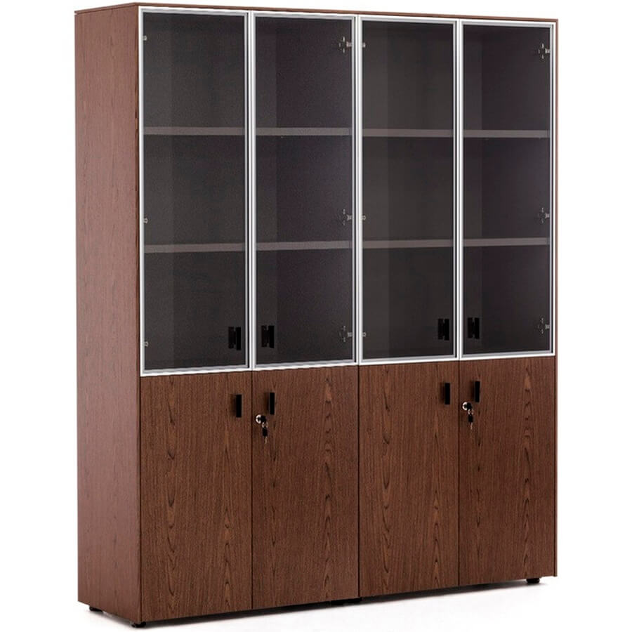 101 728 Шкаф комбинированный Profoffice Exe (Орех мароне/Чёрный)