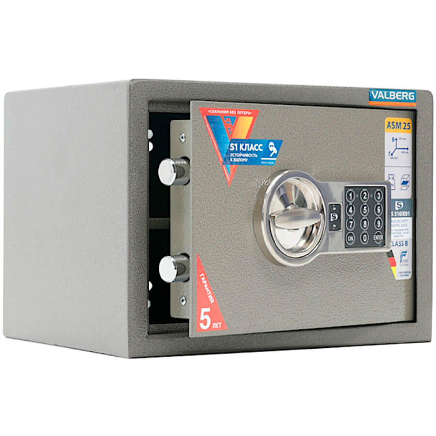 ASM-25 EL Мебельный сейф VALBERG, электронный кодовый (Оттенок коричневого с эффектом молотковой эмали)