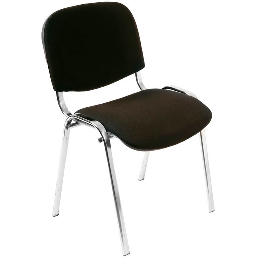 ИЗО ХРОМ Стул для посетителя  Евро Офис, обивка ткань (Чёрный (C-11))
