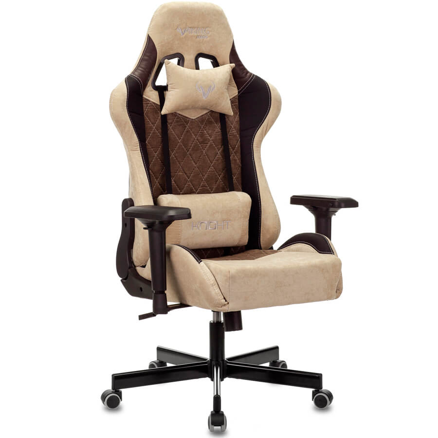 Zombie VIKING 7 KNIGHT Геймерское кресло  Бюрократ, обивка ткань (Коричневый-бежевый текстиль-эко.кожа)