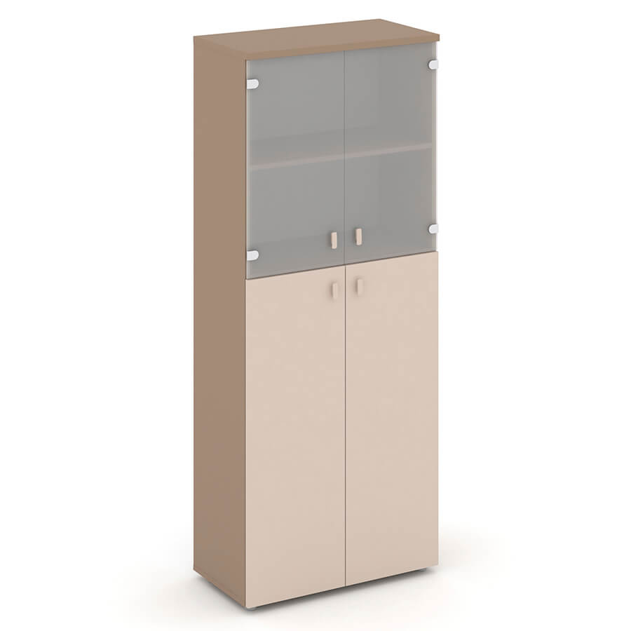 ES.ST-1.7 Шкаф высокий широкий RIVA Estetica (Латте/Капучино/Сатин матовый)