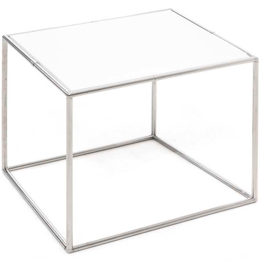 Festa 40*40 Журнальный стол Profoffice (Хром/белый)