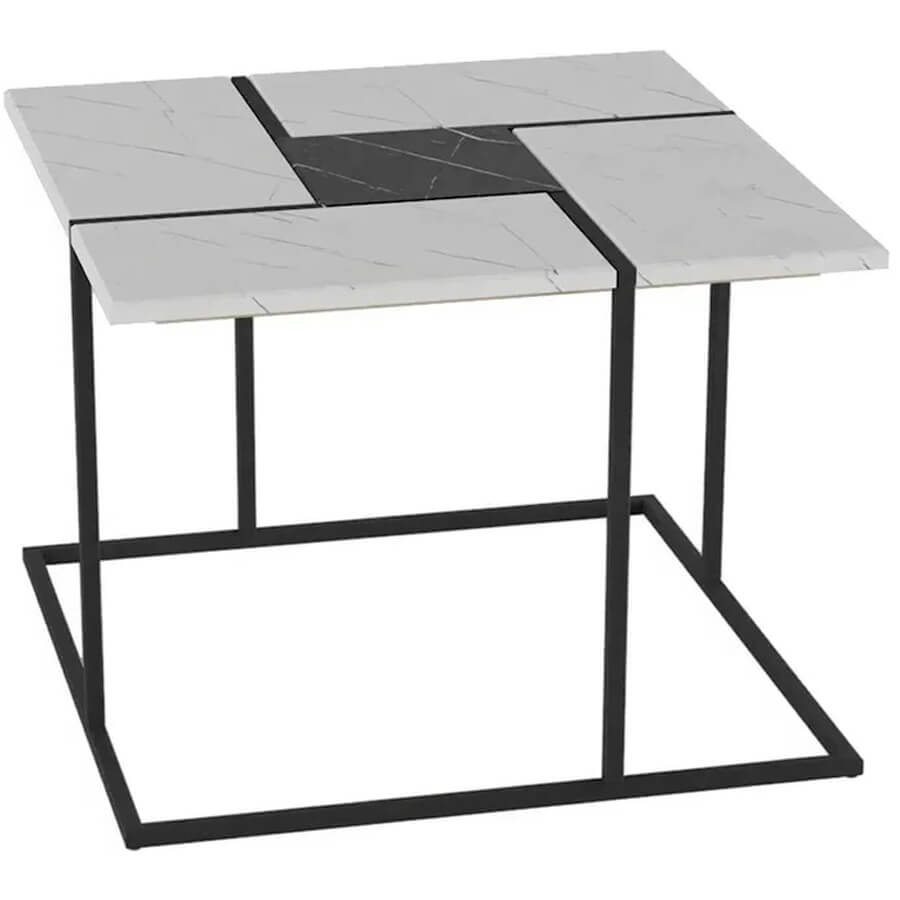 Калифорния Журнальный стол Мебелик (Белый мрамор / черный мрамор)