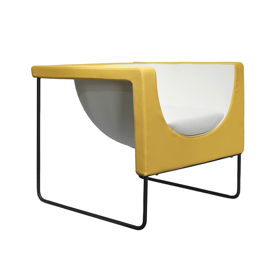 VIP019 Кресло лаунж  Евро Офис, обивка экокожа (Желтый)