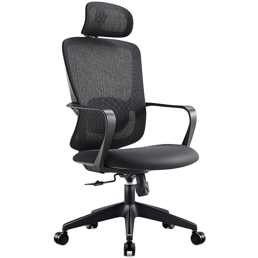 7256A-1 Кресло для руководителя  Евро Офис, обивка сетка / ткань (Черный MT05-1 + MТ02-1)