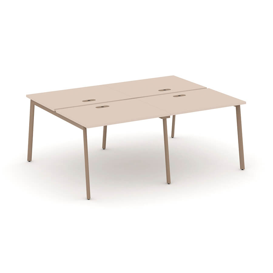 ES.D.RS-4.1-LP Рабочая станция на 4 места RIVA Estetica (Капучино/Металл Латте)