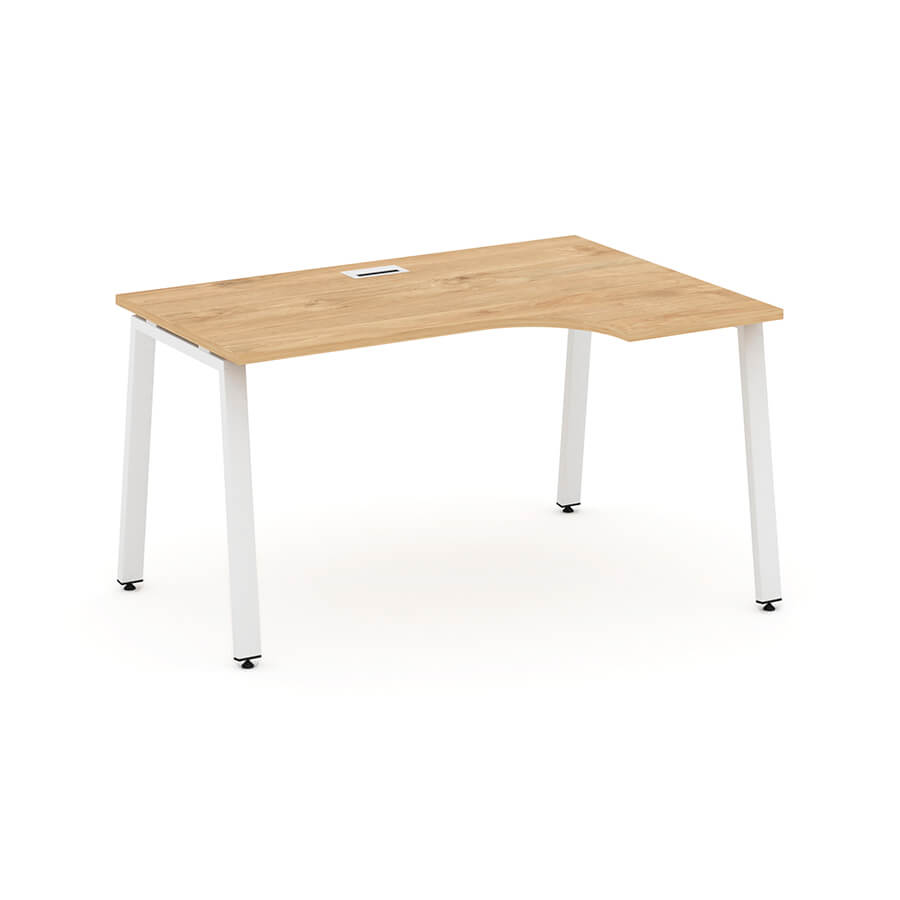 SN-6A.SPA-021(R) Стол рабочий эргономичный RIVA Style Project (Тиквуд Светлый/Металл Белый)