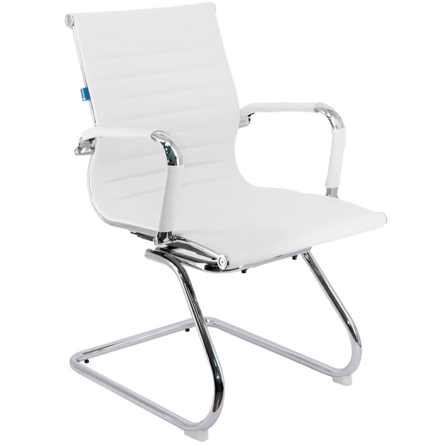 LEO CF Кресло для посетителя  EVERPROF, обивка экокожа (Белый)