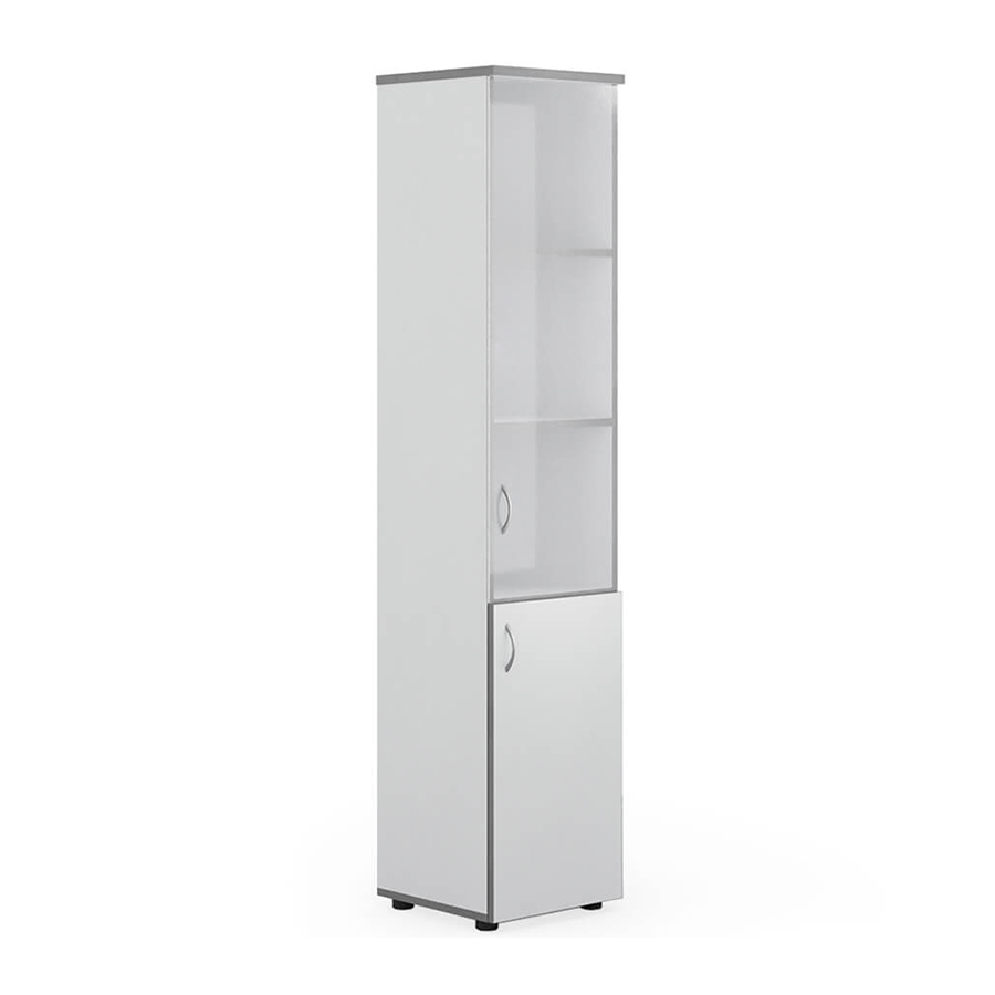 А-24.0 + А-01.1 Шкаф узкий комбинированный Мебель Стиль Агат (Светло-серый (кромка: тёмно-серый))