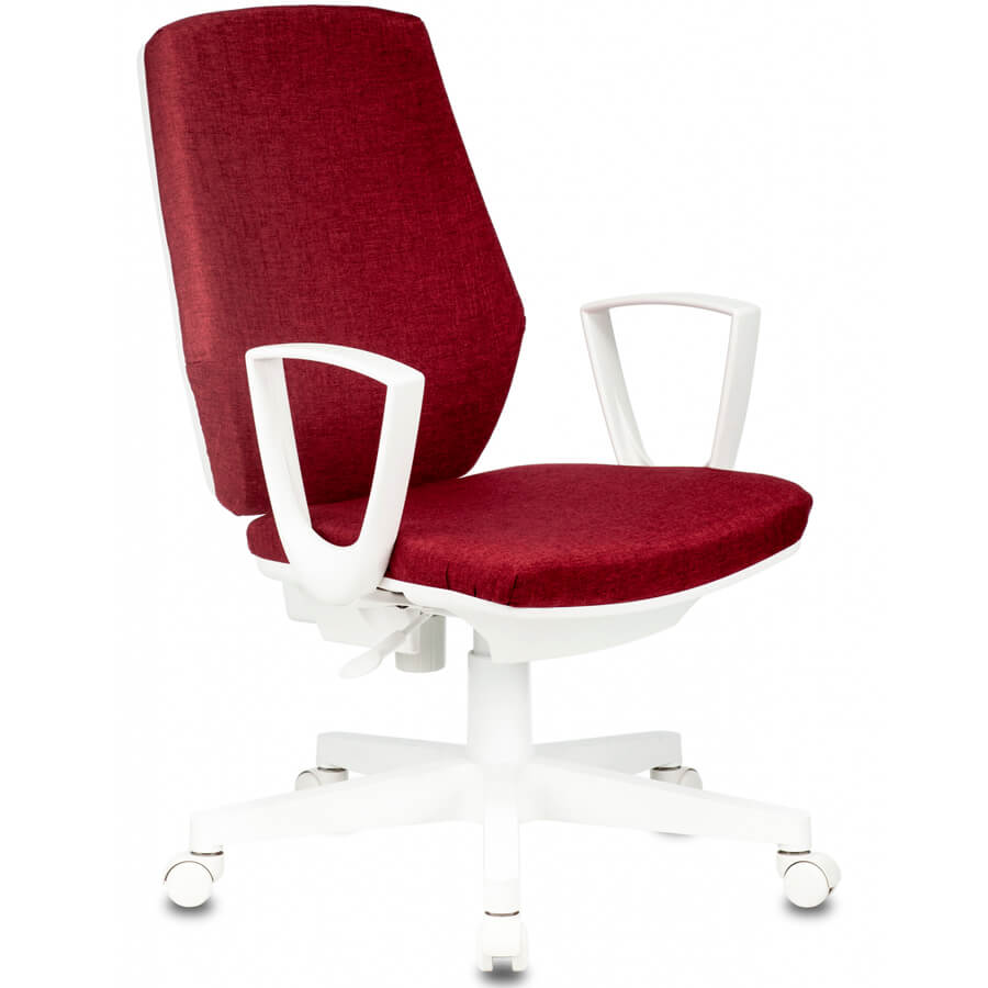 CH-W545 Кресло для персонала  Бюрократ, обивка ткань (Красный 38-410)