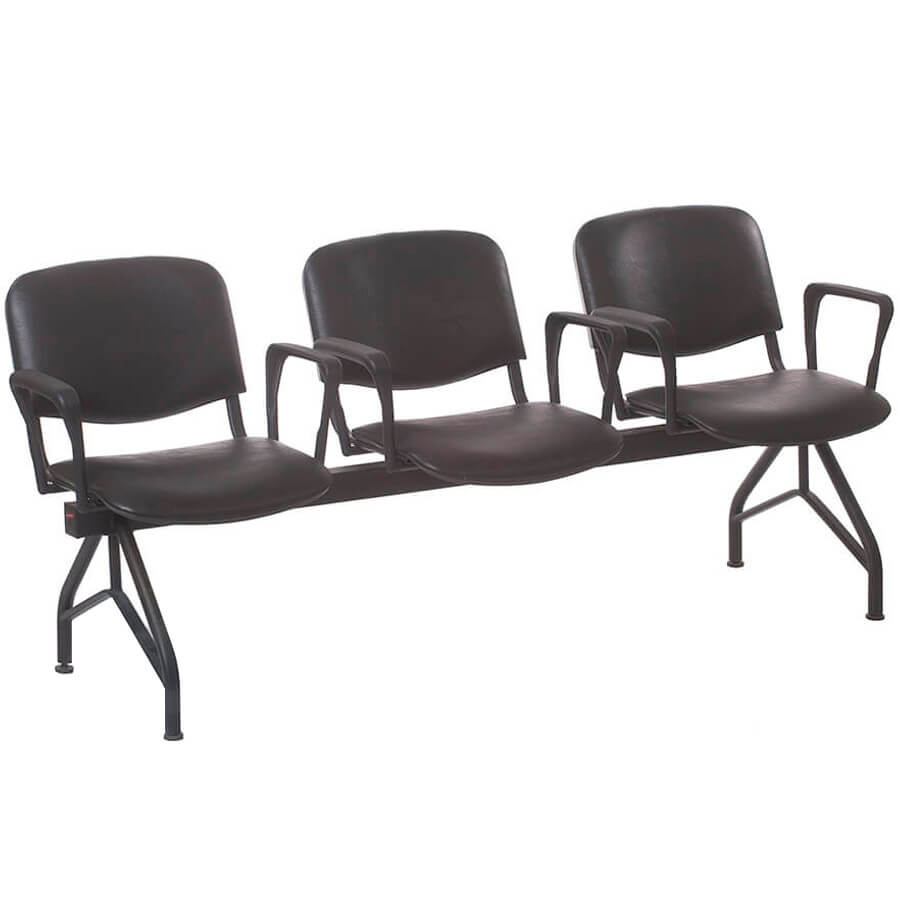 МАТИС СМ 85/1-03 Многоместная секция  COMFORUM, обивка экокожа (Чёрный)