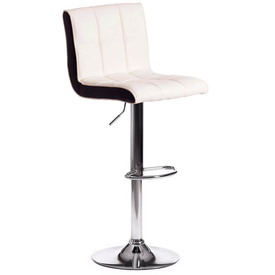 Барбер/Barber (мод.KY711D) Стул барный  TetChair, обивка экокожа (Белый / черный)