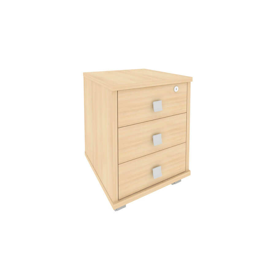 Л.ТМ-3F Тумба подкатная 3 ящ. с фолдингом  RIVA Стайл (Акация лорка)