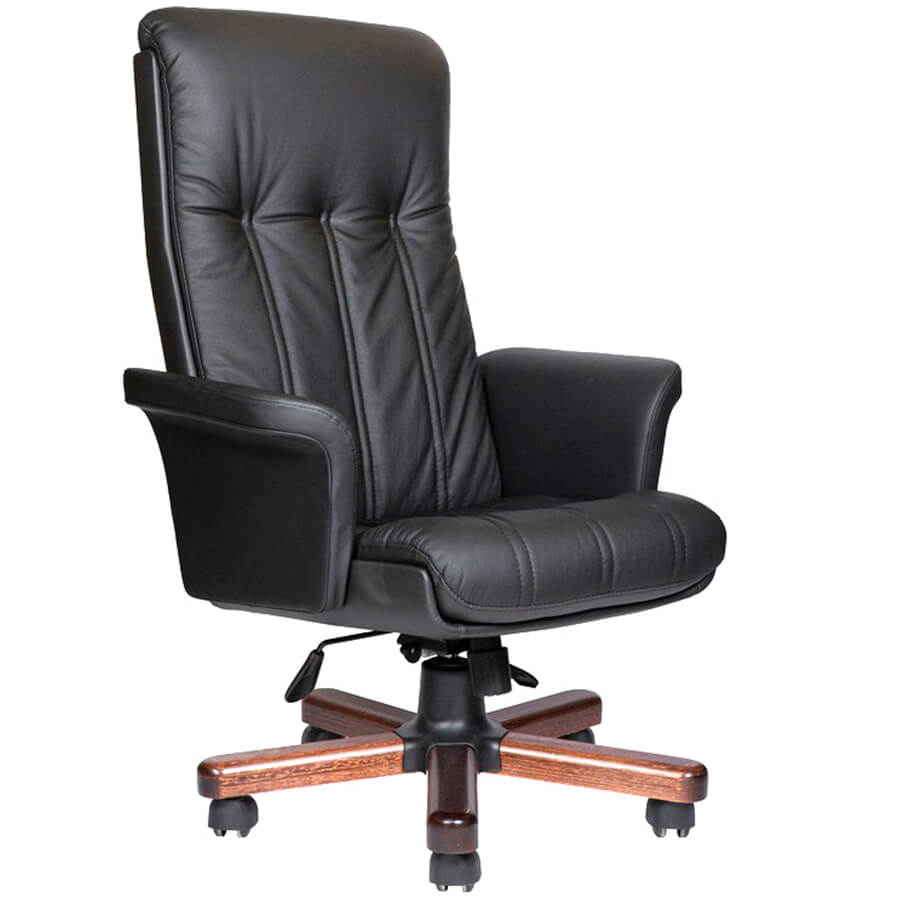 CANNES A VIP Кресло для руководителя VIP Мирэй Групп, обивка кожа (Черный (темный орех))