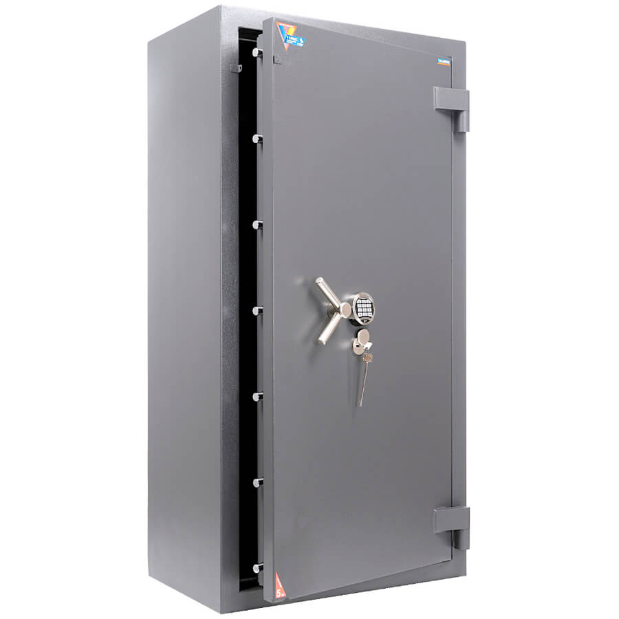 АЛМАЗ 1685 EL Взломостойкий сейф VALBERG, электронный кодовый + ключевой (Графит структурированный)