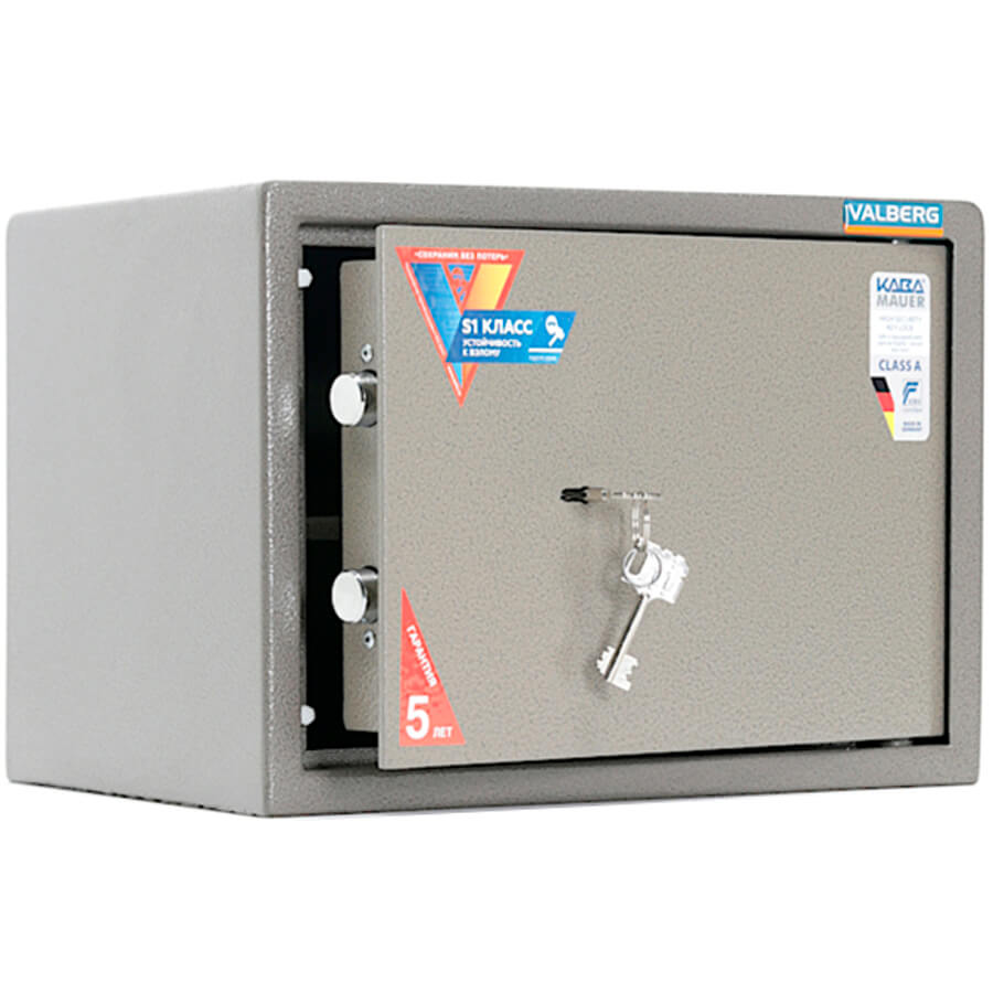 ASM-28 Мебельный сейф VALBERG, ключевой (Оттенок коричневого с эффектом молотковой эмали)