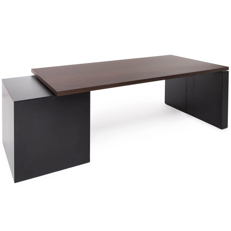 104 102 Стол письменный с тумбой Profoffice RENZ (Эвкалипт / черный)