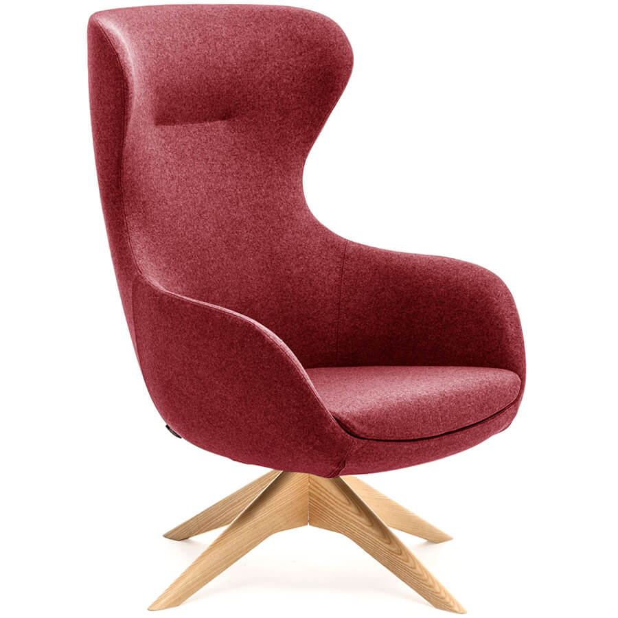 ELEGANCE Wood крутящ. Кресло для посетителя  Profoffice, обивка ткань (Красный)