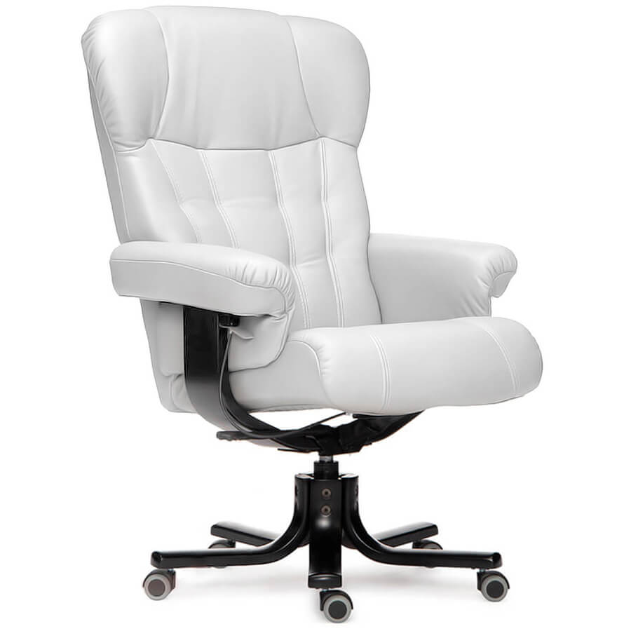 Царь Кресло для руководителя  UNITAL, обивка кожа (Белый)