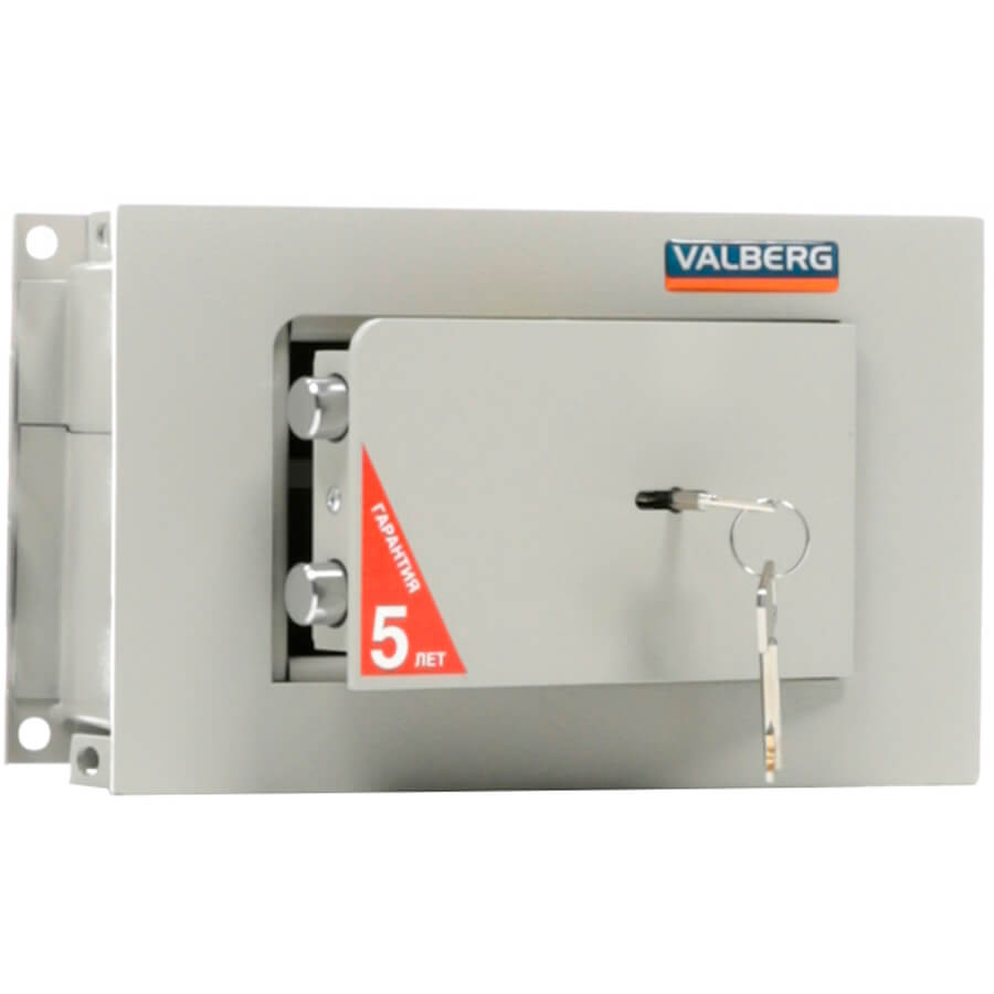 AW 1814 Встраиваемый сейф VALBERG, ключевой (Белый структурированный)