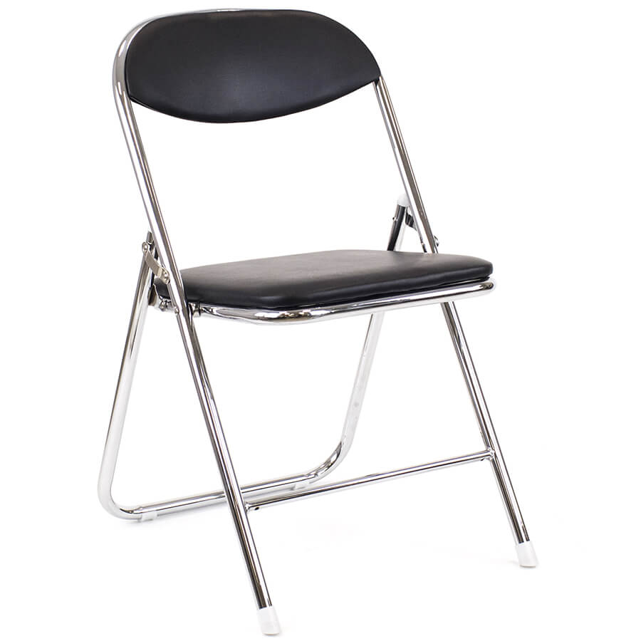 Joker Chrome Стул для посетителя  EVERPROF, обивка экокожа (Чёрный)