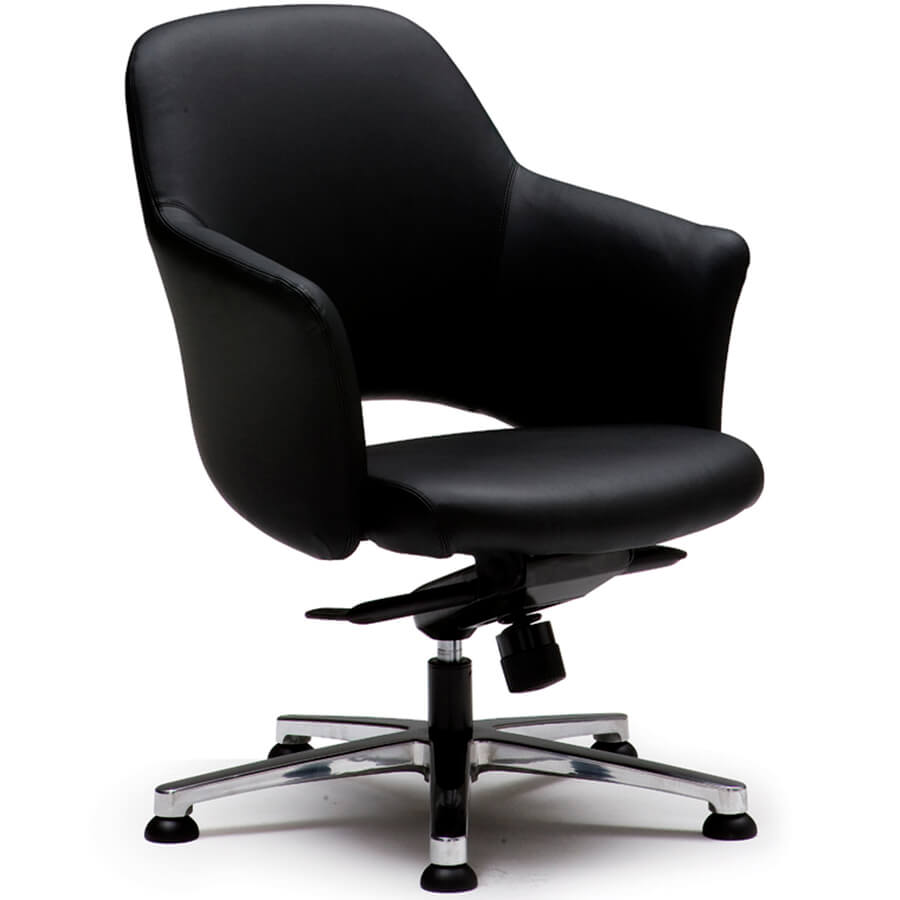 CH3801FZ Кресло для посетителя INVITO Fursys, обивка экокожа (Чёрное (A446))