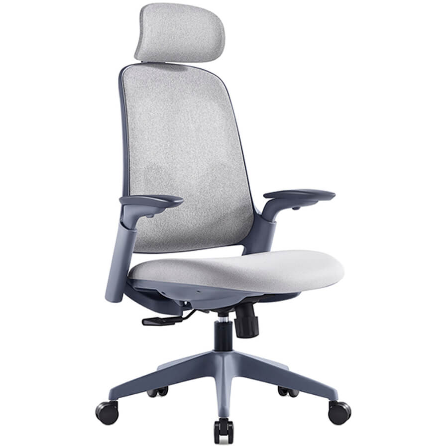 7217A-3 Кресло для руководителя  Евро Офис, обивка ткань (Серый MT05-2 + MТ02-2)