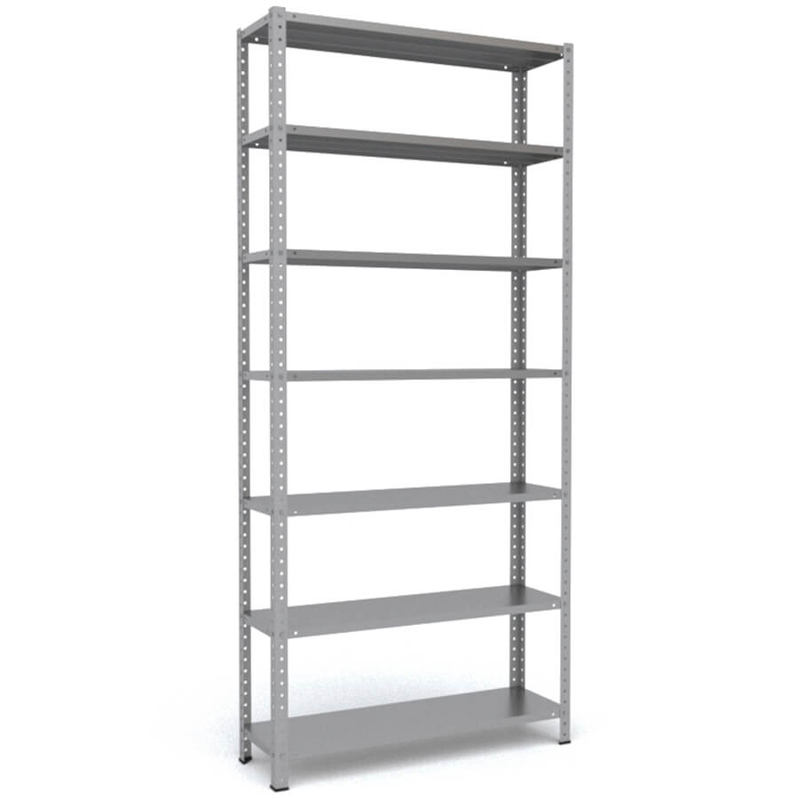 MS-220x100x30 Металлический стеллаж ПРОМЕТ, 7 (Серый полуматовый (RAL 7038))