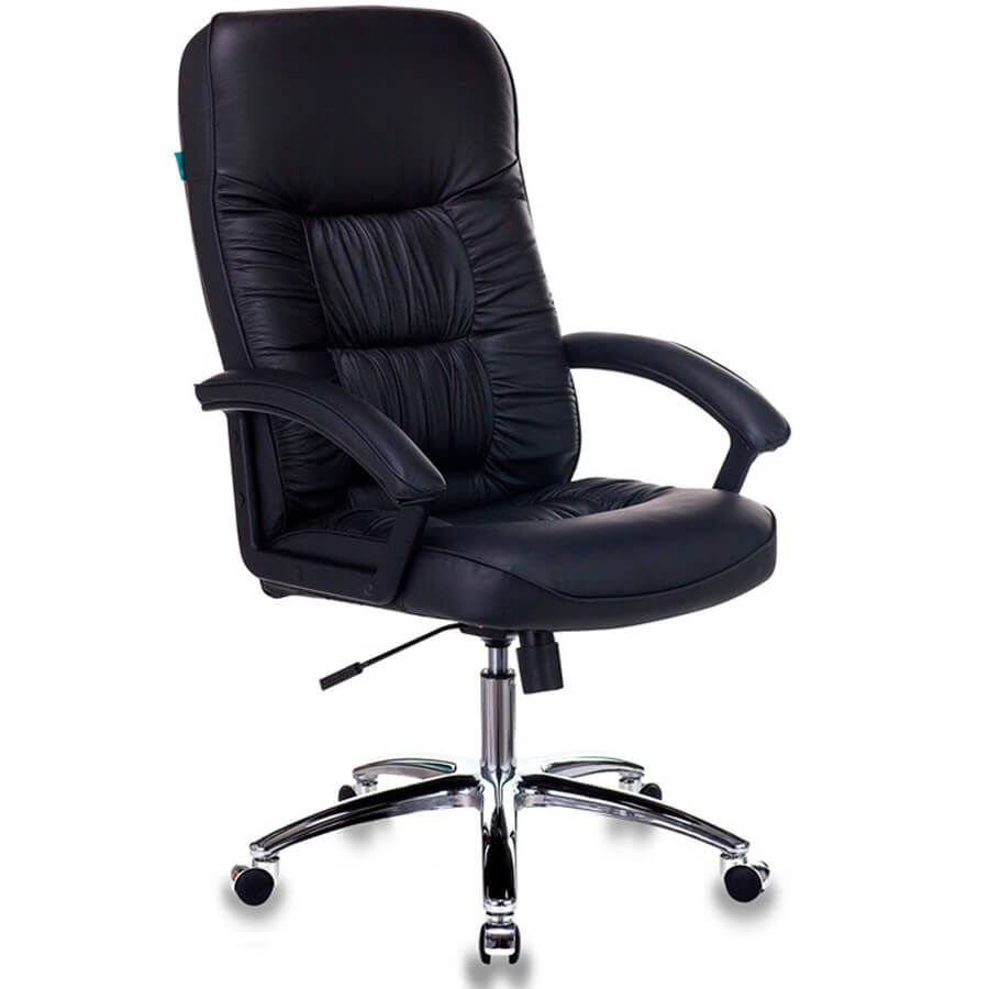 T-9908AXSN-AB Кресло для руководителя  Бюрократ, обивка кожа (Чёрный)