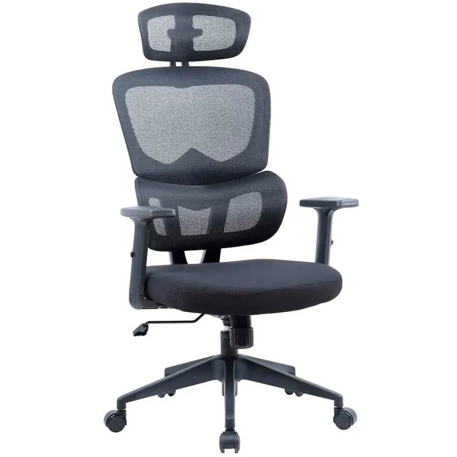 СОРРЕНТО (SD1003) Кресло для руководителя  Евро Офис, обивка сетка / ткань (Чёрный)