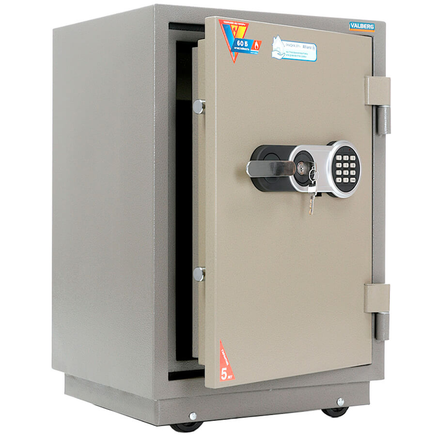 FRS-73.T-EL Огнестойкий сейф VALBERG, электронный кодовый + ключевой (Молотковая эмаль - коричневая)